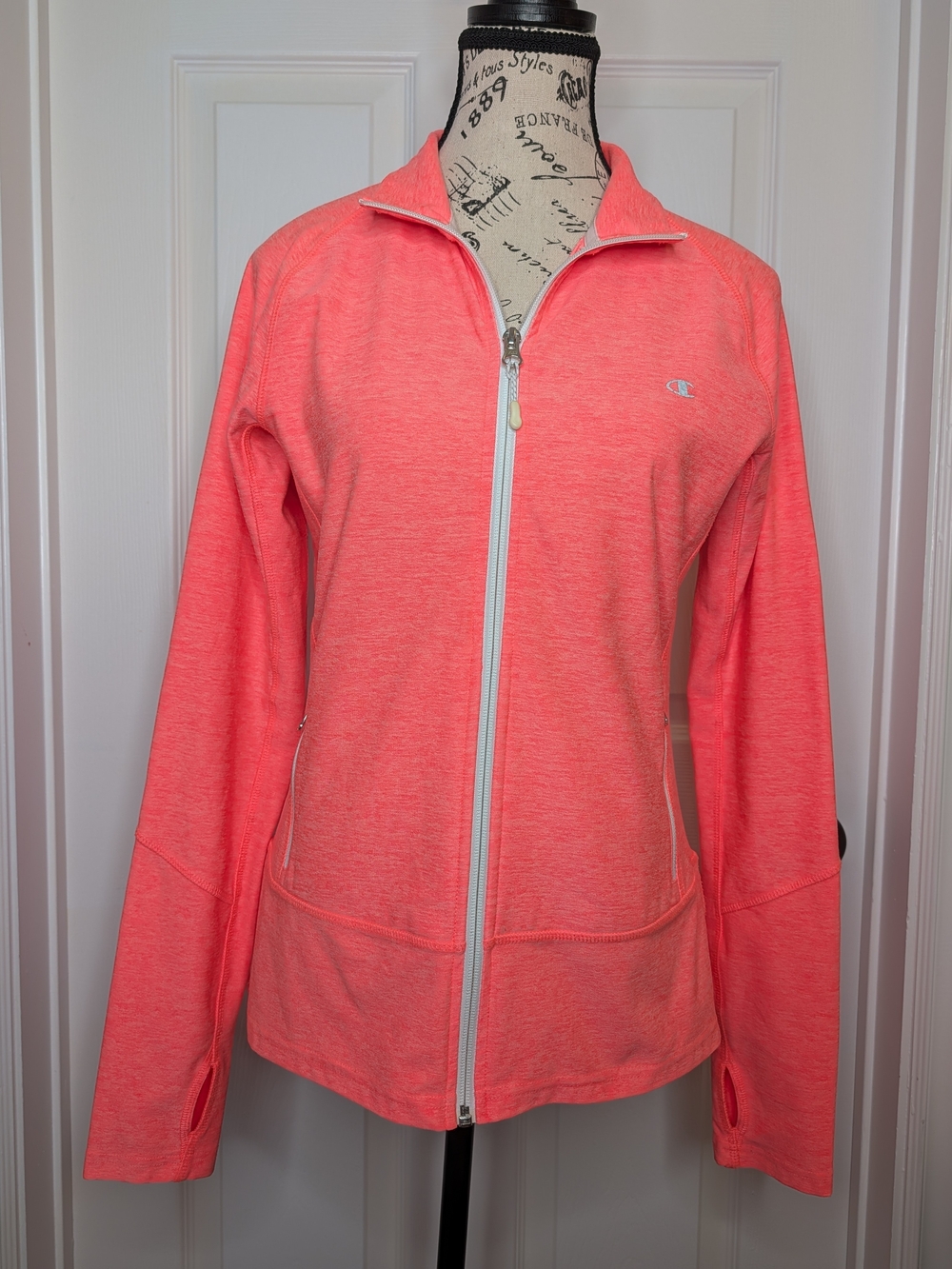 Champion Women's Coral Pink Full-Zip Athletic Jacket Size S